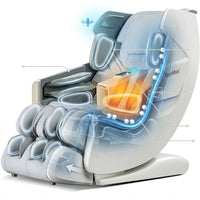 4D Full Body Massage Chair Zero Gravity Shiatsu Recliner,Sl Track Massage Chair with Heating,Leg Auto Extension,Bluetooth,Ai Voice and APP Controller,White — How It Works