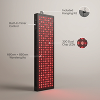 Red Light Therapy Panel Device – Full Body Panel, 660Nm Red & 850Nm near Infrared Light Therapy, LED Light Therapy Lamp, 300 Dual Chip Leds, Timer, Hanging Kit Included – PRO1500 — infographic